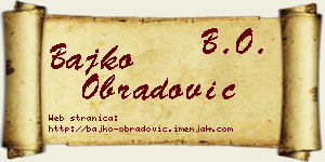 Bajko Obradović vizit kartica